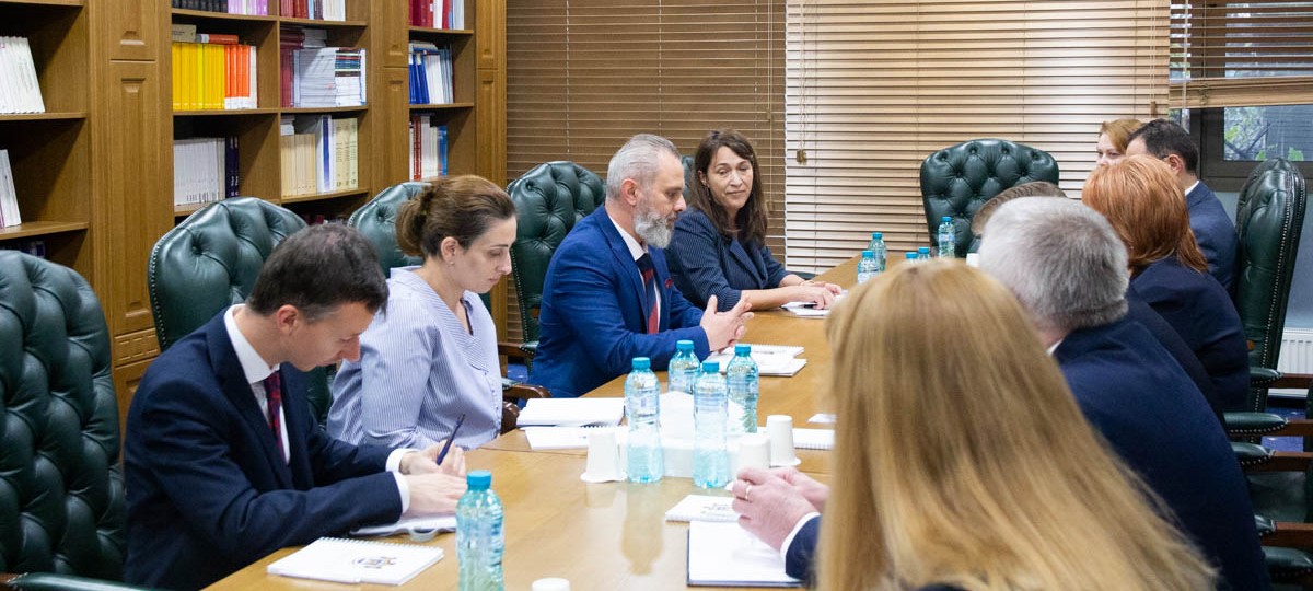 The Core Team members of ENEMO's Election Observation Mission to 2023 General Local Elections in Moldova met with the President of the Constitutional Court of the Republic Moldova, Ms. Domnica Manole and the judges of the Court